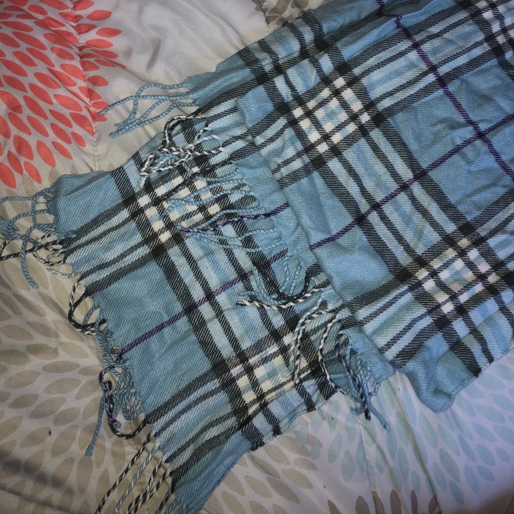Blue flannel scarf